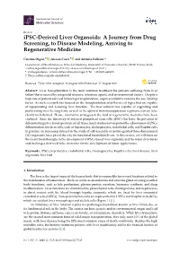 Ipsc-Derived Liver Organoids: a Journey from Drug Screening, to Disease Modeling, Arriving to Regenerative Medicine