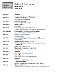 New Dvds JULY 2020