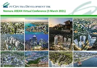 Nomura ASEAN Virtual Conference (3 March 2021) One of Indonesia’S Leading Property Developer