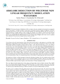 SIDELOBE DEDUCTION by PIECEWISE NON LINEAR FREQUENCY MODULATION WAVEFORM Djoeisac Thomas1, C