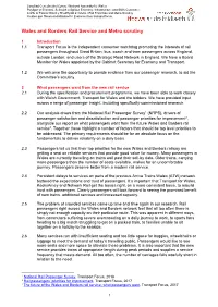 Wales and Borders Rail Service and Metro Scrutiny