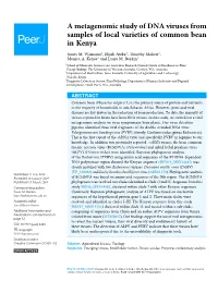 A Metagenomic Study of DNA Viruses from Samples of Local Varieties of Common Bean in Kenya