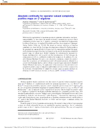 Absolute Continuity for Operator Valued Completely Positive Maps on C