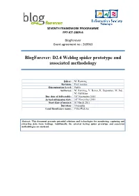 D2.4 Weblog Spider Prototype and Associated Methodology