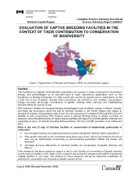Evaluation of Captive Breeding Facilities in the Context of Their Contribution to Conservation of Biodiversity
