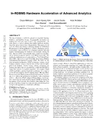 In-RDBMS Hardware Acceleration of Advanced Analytics