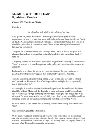 MAGICK WITHOUT TEARS by Aleister Crowley