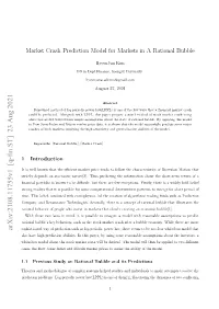 Market Crash Prediction Model for Markets in a Rational Bubble