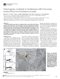 Paleomagnetic Constraints on the Mesozoic Drift of the Lhasa Terrane (Tibet) from Gondwana to Eurasia