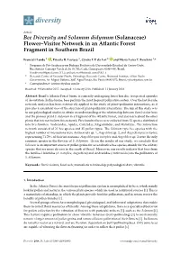 Solanaceae) Flower–Visitor Network in an Atlantic Forest Fragment in Southern Brazil