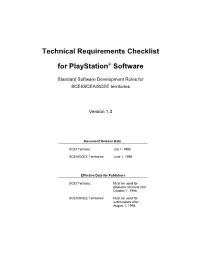 Tech Note\Technical Requirements Checklist