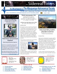 The Sidereal Times April 2016