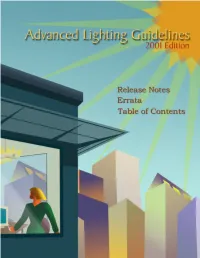 Advanced Lighting Guildelines: 2001 Edition CD-ROM Release 1.1B