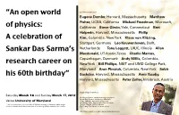 “An Open World of Physics: a Celebration of Sankar Das Sarma's