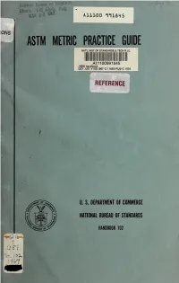 Astm Metric Practice Guide