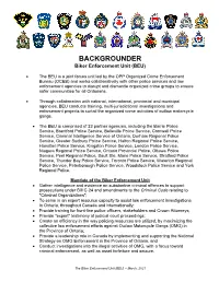 BACKGROUNDER Biker Enforcement Unit (BEU)