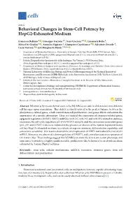 Behavioral Changes in Stem-Cell Potency by Hepg2-Exhausted Medium