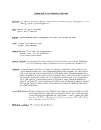 Finding Aid: Victor Hammer Collection