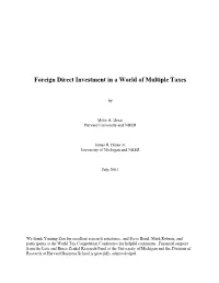 Foreign Direct Investment in a World of Multiple Taxes