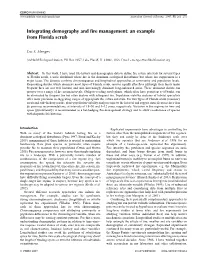 Integrating Demography and Fire Management