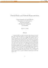 Partial Fields and Matroid Representation