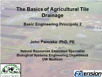 The Basics of Agricultural Tile Drainage