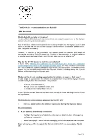 The IOC AC's Recommendations on Rule 50