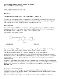 Cefazolin for Injection, Usp