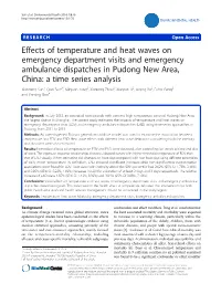 Effects of Temperature and Heat Waves on Emergency Department Visits