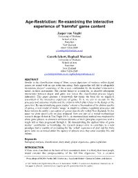'Harmful' Game Content