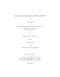 Investigations of Tunneling for Field Effect Transistors