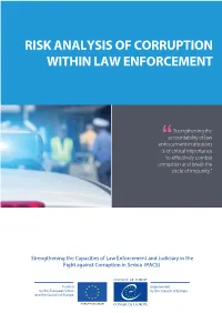 Risk Analysis of Corruption Within Law Enforcement