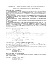 Subchapter 09K - Sampling and Testing of Milk and Cream: Frozen Desserts