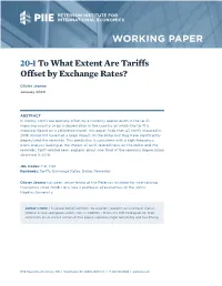 To What Extent Are Tariffs Offset by Exchange Rates?
