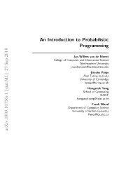 An Introduction to Probabilistic Programming Arxiv:1809.10756V1