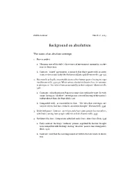 Background on Absolutism