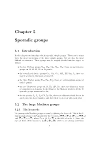 Chapter 5 Sporadic Groups