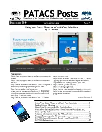 December 2014 Using Your Smart Phone As a Credit Card Substitute