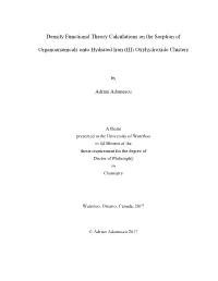 Density Functional Theory Calculations on the Sorption Of