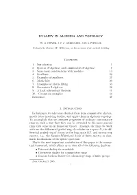 Duality in Algebra and Topology