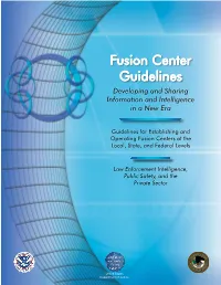 Fusion Center Guidelines Report
