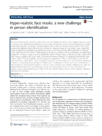 Hyper-Realistic Face Masks: a New Challenge in Person Identification