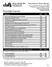 Pricing Sheet