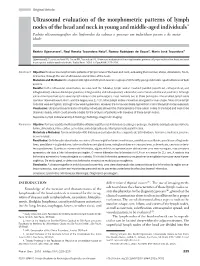 Ultrasound Evaluation of the Morphometric Patterns Of