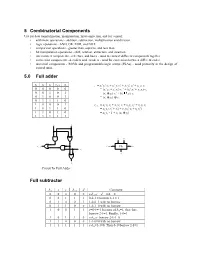 5 Combinatorial Components 5.0 Full Adder Full Subtractor
