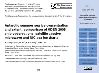 Antarctic Summer Sea Ice Concentration and Extent