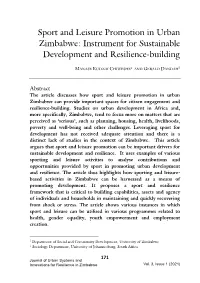 Instrument for Sustainable Development and Resilience-Building