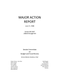 Major Action Report Dated June 11, 2008