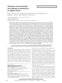 Obesity Is Associated with Macrophage Accumulation