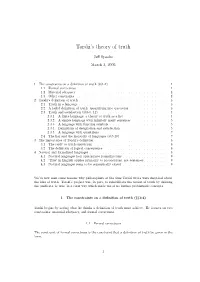 Tarski's Theory of Truth